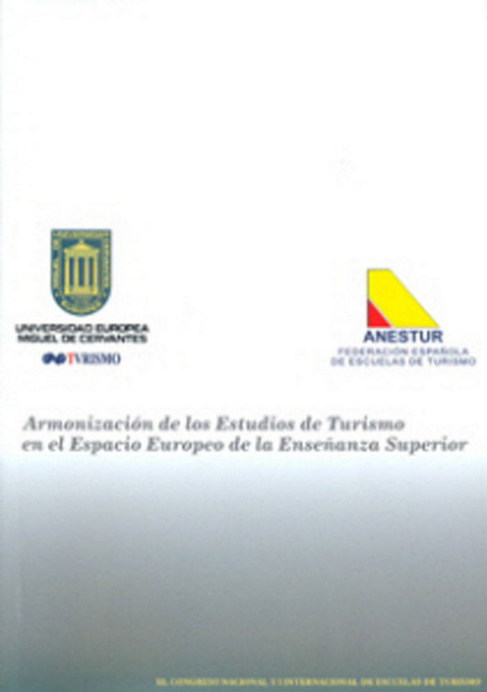 Armonización de los estudios de turismo en el Espacio Europeo de Educación Superior, de Varios autores | portada del libro