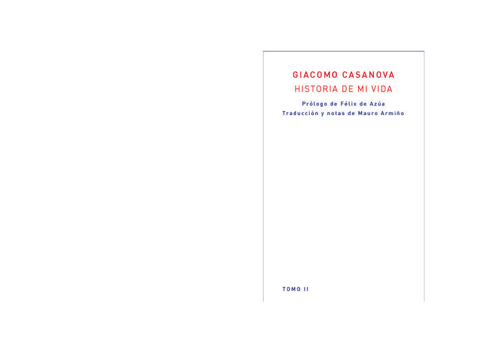 Historia de mi vida. Tomo II, de Casanova | portada del libro