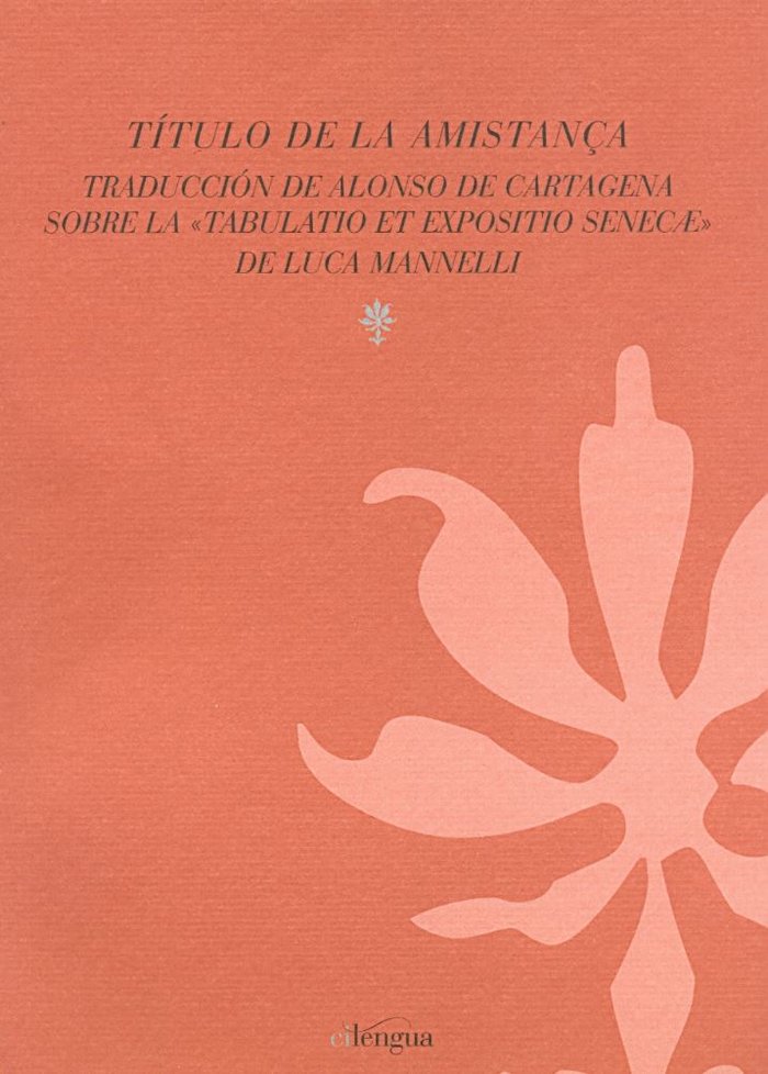 Título de la Amistança., de Cartagena, Alonso de | portada del libro