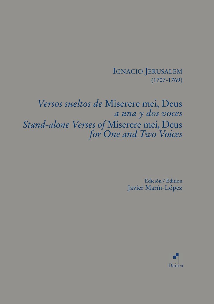 Versos sueltos de 'Miserere mei, Deus, a una y dos voces, de JERUSALEM | portada del libro
