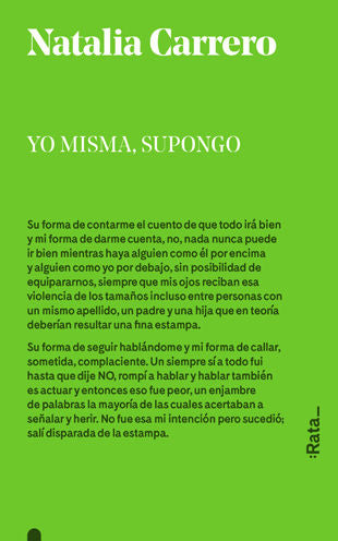 Yo misma, supongo, de Carrero, Natalia | portada del libro