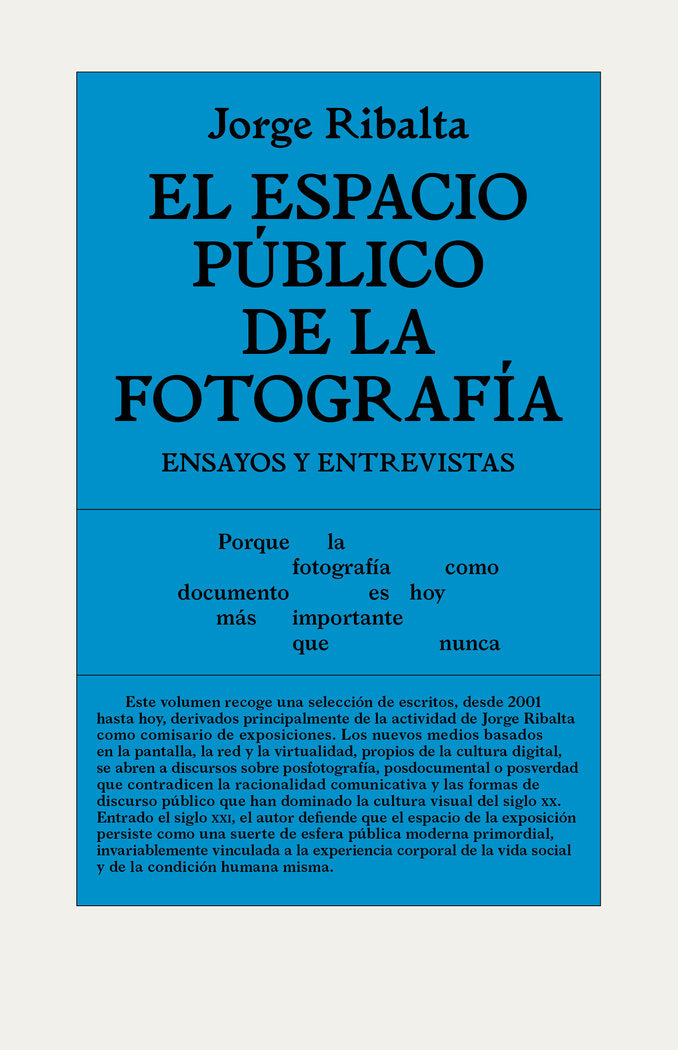 El espacio público de la fotografía, de Ribalta, Jorge | portada del libro