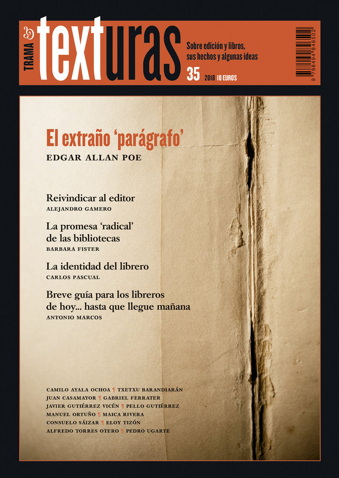 Texturas 35: la identidad del librero, de Varios autores | portada del libro