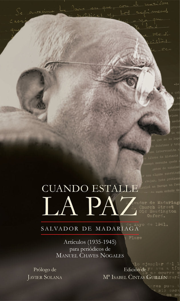 CUANDO ESTALLE LA PAZ, de DE MADARIAGA, SALVADOR | portada del libro
