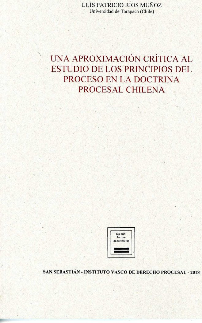 UNA APROXIMACION CRITICA AL ESTUDIO DE LOS PRINCIPIOS DEL PR | portada del libro