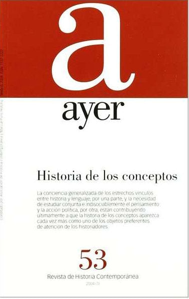 HISTORIA DE LOS CONCEPTOS, de Fernández Sebastián, Javier | portada del libro