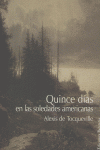 Quince días en las soledades americanas, de de Tocqueville, Alexis | portada del libro
