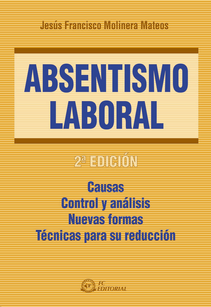 Absentismo laboral, de Molinera Mateos | portada del libro