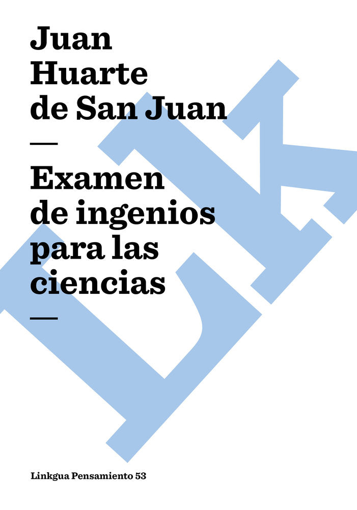 Examen de ingenios para las ciencias, de Huarte de San Juan, Juan | portada del libro
