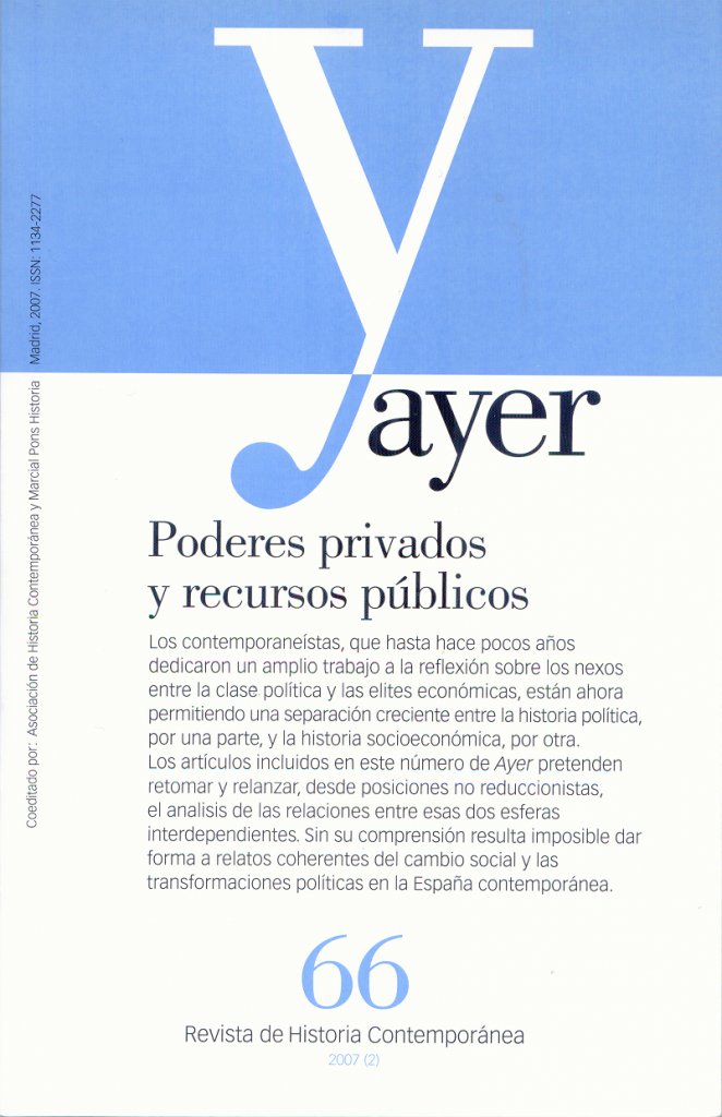 PODERES PRIVADOS Y RECURSOS PÚBLICOS, de Pan-Montojo, Juan | portada del libro