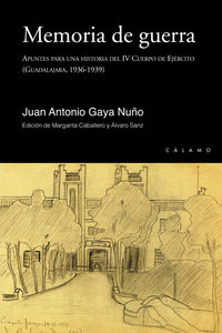 Memoria de guerra, de Gaya Nuño, Juan Antonio | portada del libro