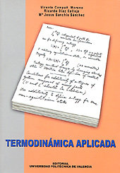 TERMODINÁMICA APLICADA, de Compañ Moreno | portada del libro
