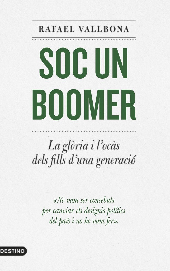 SOC UN BOOMER, de VALLBONA, RAFAEL | portada del libro