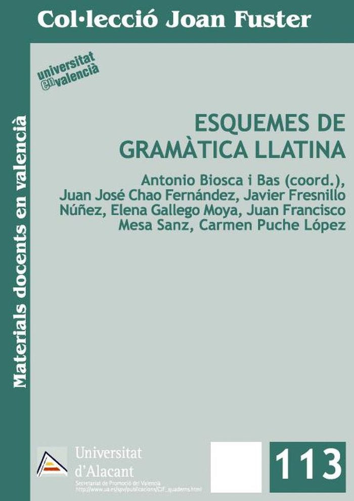 Esquemes de gràmatica llatina, de Biosca i Bas | portada del libro