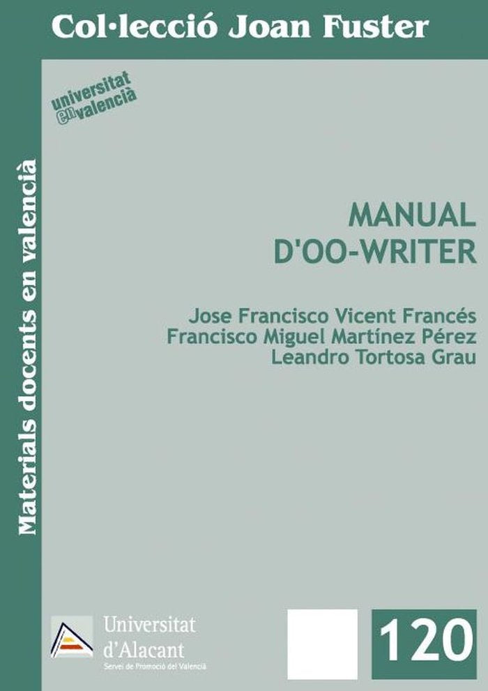 Manual D'OO-Writer, de Vicent Francés | portada del libro