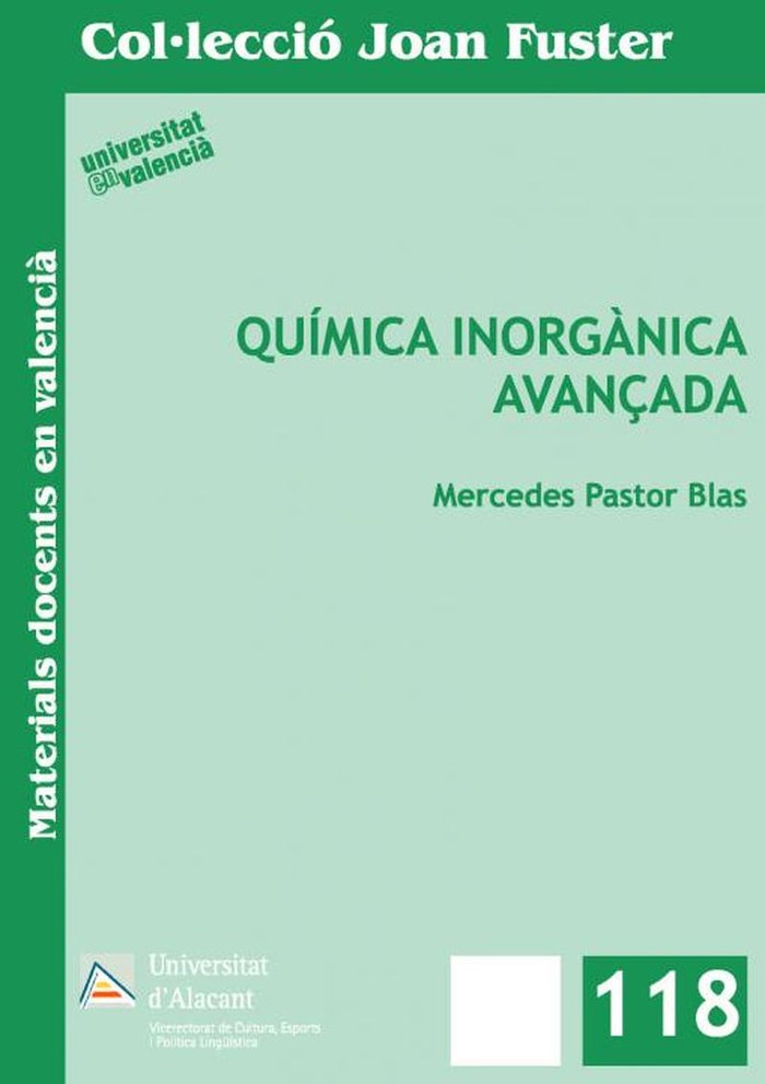 Química Inorgànica Avançada, de Pastor Blas, María Mercedes | portada del libro