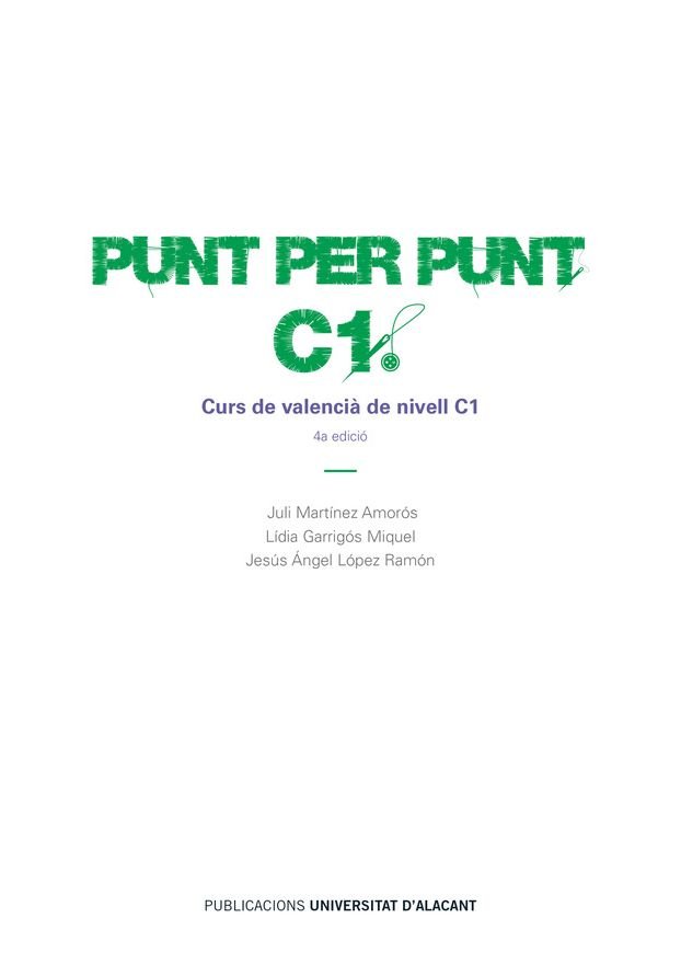 PUNT PER PUNT C1, de MARTINEZ AMOROS, JULI | portada del libro