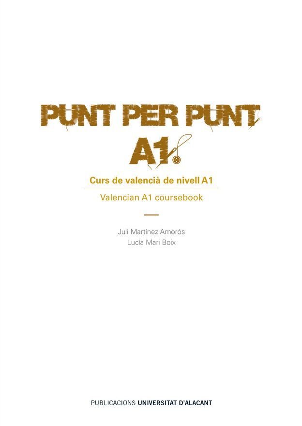 PUNT PER PUNT. A1, de MARTINEZ AMOROS, JULI | portada del libro