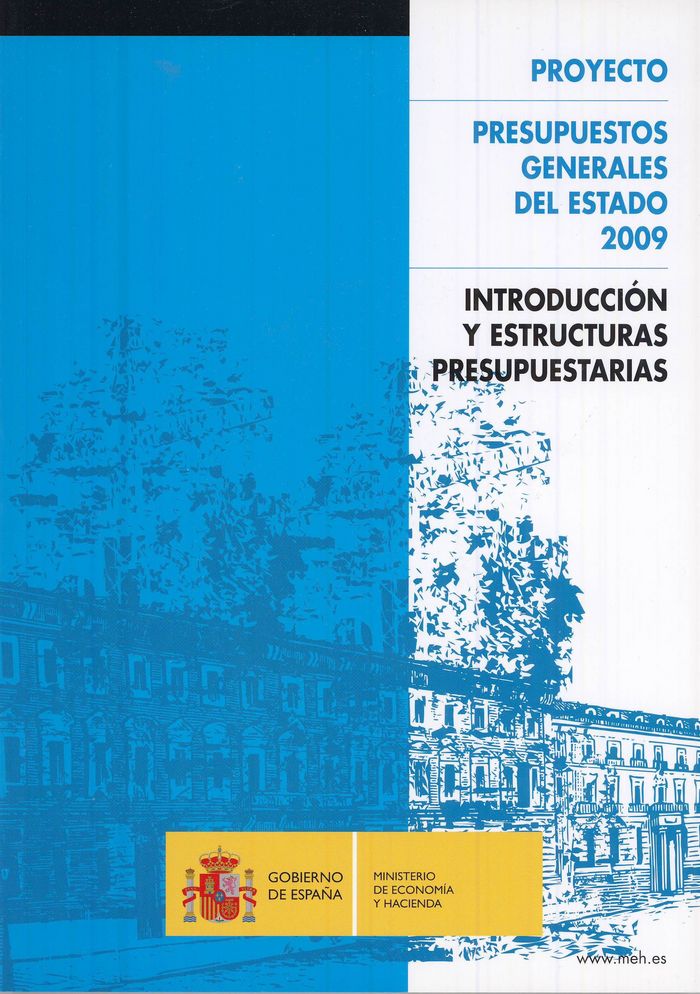 Proyecto. Presupuestos Generales del Estado 2009 | portada del libro