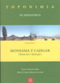 Toponimia de Ribagorza. Municipio de Monesma y Cajigar, de Terrado Pablo, Javier | portada del libro