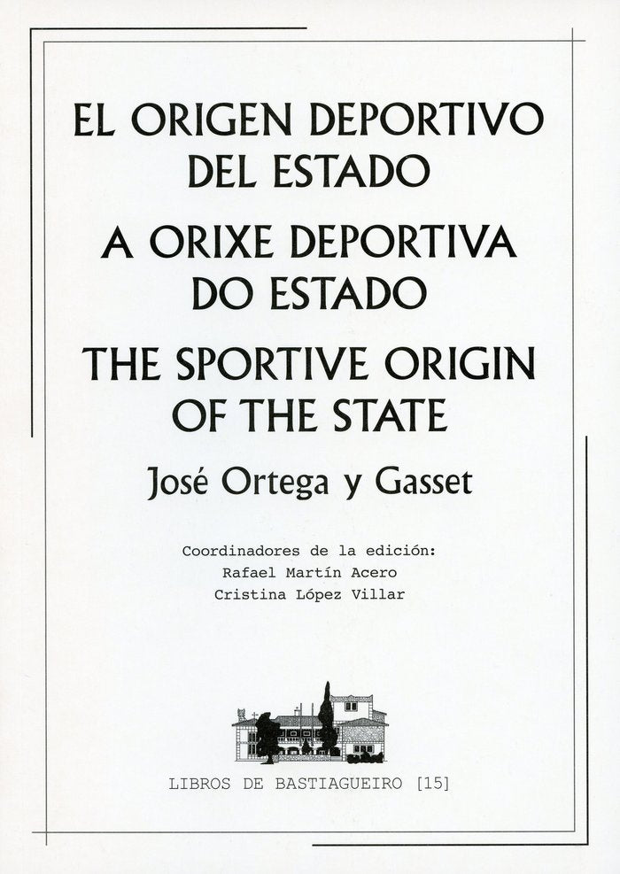 El origen deportivo del Estado, de Ortega y Gasset | portada del libro