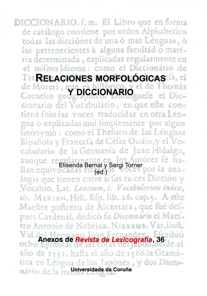 Relaciones morfológicas y diccionario, de Varios autores | portada del libro