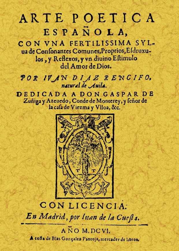 Arte poética española, de Díaz Rengifo, Juan | portada del libro