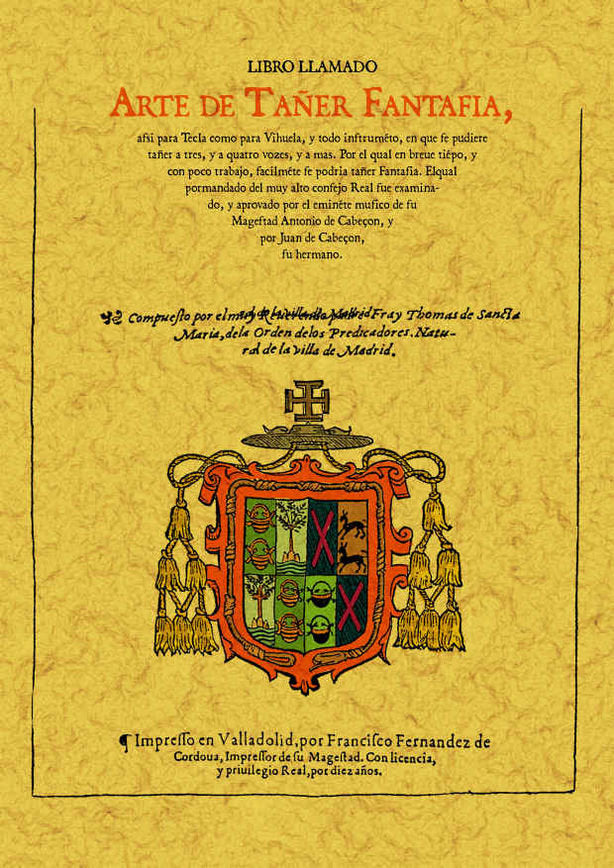 Arte de tañer fantasia, de Sancta María, Thomás de | portada del libro