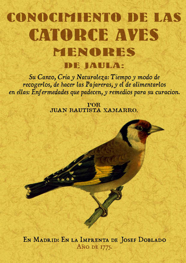Conocimiento de las catorces aves menores de jaula, de Xamarro, Juan Bautista | portada del libro