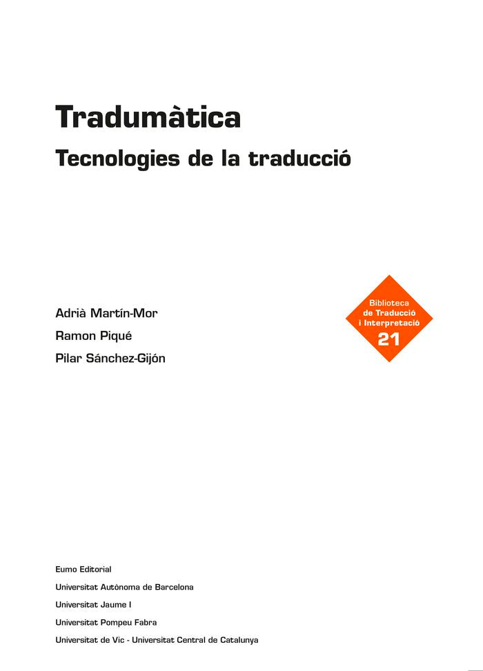 Tradumàtica, de Martín Mor, Adrià | portada del libro
