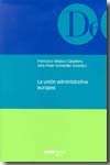 La unión administrativa europea, de Francisco Velasco Caballero | portada del libro