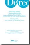 Informe sobre la simplificación del ordenamiento tributario Base imponible, renta empresarial y bene | portada del libro