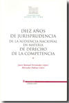 DIEZ AÑOS DE JURISPRUDENCIA DE LA AUDIENCIA NACIONAL EN MATERIA DE DERECHO DE LA COMPETENCIA, de FERNANDEZ LOPEZ | portada de