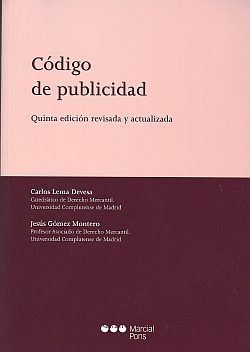 CODIGO DE PUBLICIDAD, de LEMA DEVESA | portada del libro