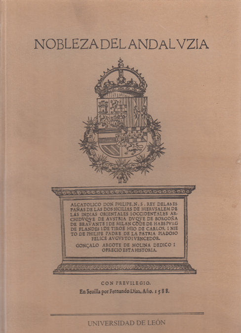 NOBLEZA DE ANDALUCIA, de GONZALO ARGOTE DE MOLINA | portada del libro