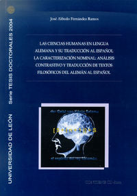 Las ciencias humanas en lengua alemana y su traducción al español. La caracteriz, de FERNANDEZ RAMOS, JOSE ALFREDO | portada