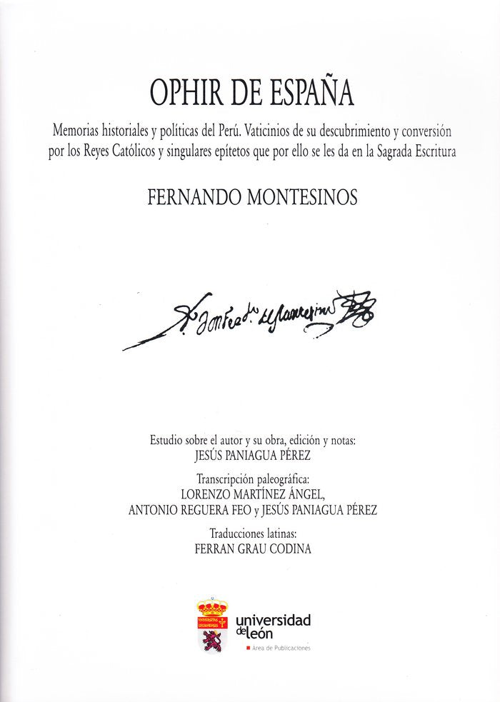 Ophir de España, de Montesinos, Fernado | portada del libro