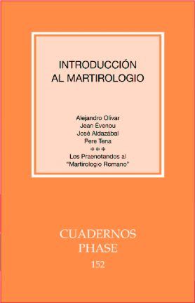 Introducción al Martirologio, de Varios autores | portada del libro