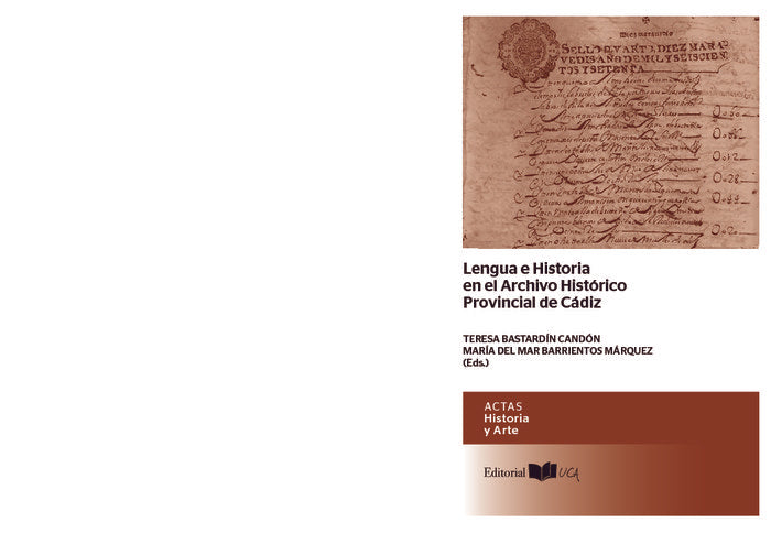 Lengua e historia en el Archivo Histórico Provincial de Cádiz, de BASTARDIN CANDON, TERESA | portada del libro