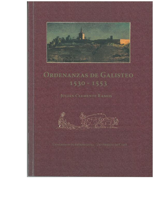 Ordenanzas de Galisteo 1530-1553, de Clemente Ramos, Julián | portada del libro