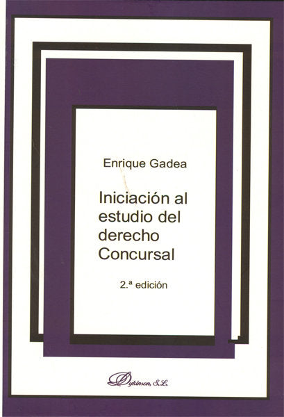 Iniciación al estudio del derecho Concursal, de Gadea Soler, Enrique | portada del libro