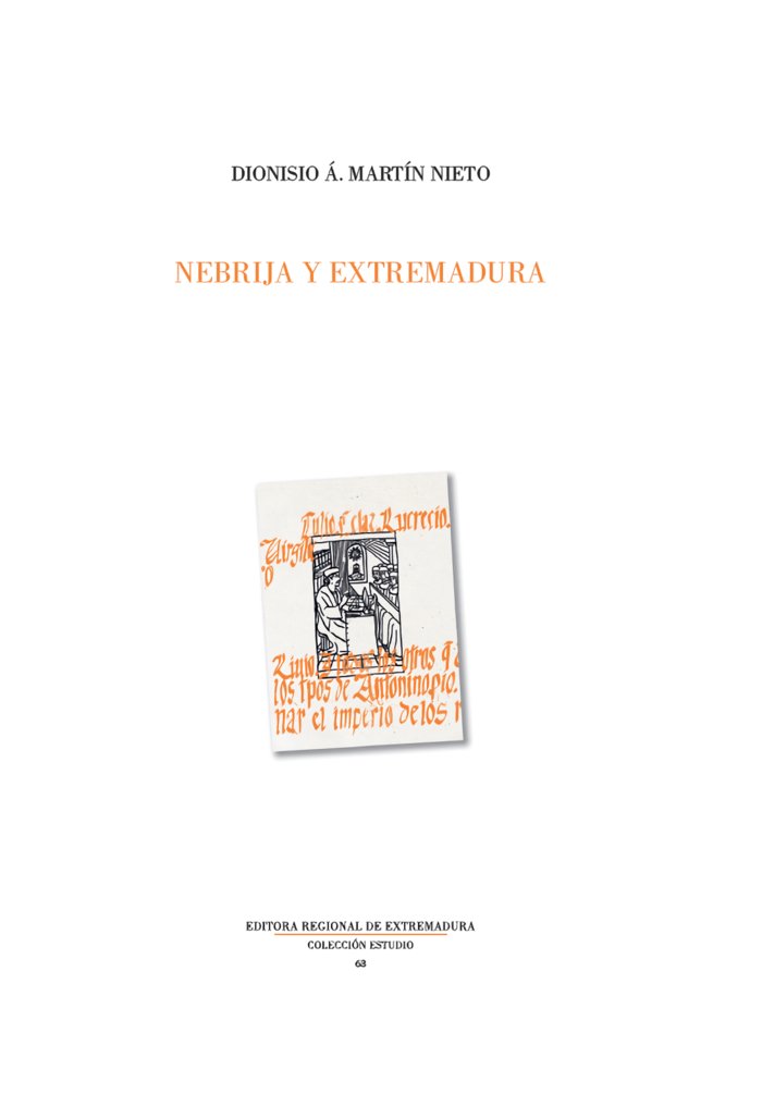 Nebrija y Extremadura Elio Antonio de Nebrija, de Martín Nieto, Dionisio | portada del libro