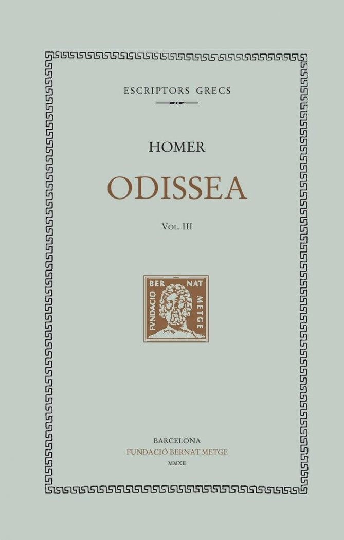 Odissea, vol. III (cants XIII-XVIII), de HOMER | portada del libro