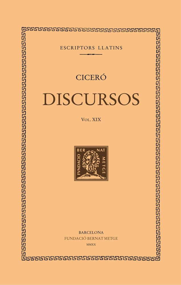 Discursos, vol. XIX, de CICERON | portada del libro