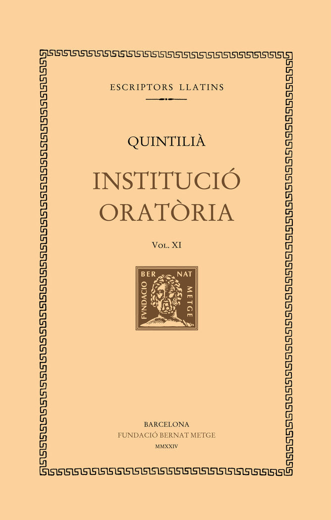 INSTITUCIO ORATORIA (VOL. XI), de QUINTILIA | portada del libro