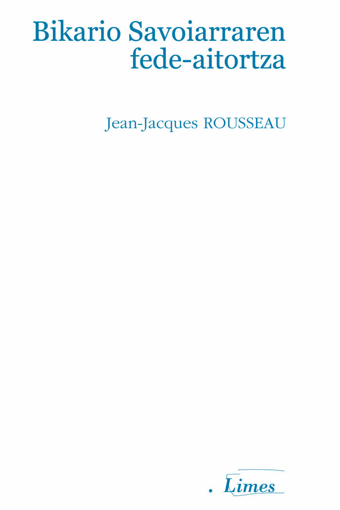 Bikario Savoiarraren fede-aitortza, de Rousseau, Jean-Jacques | portada del libro