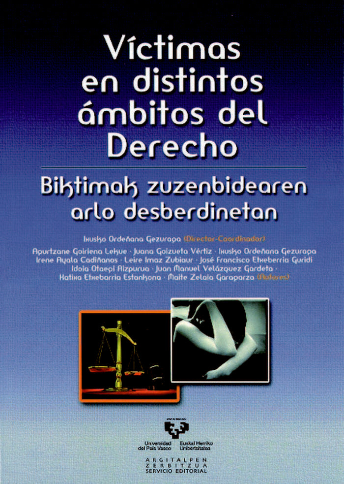 Víctimas en distintos ámbitos del Derecho, de Varios autores | portada del libro