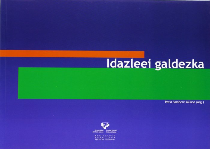 Idazleei galdezka, de SALABERRI MUÑOZ, PATXI (ARG.) | portada del libro