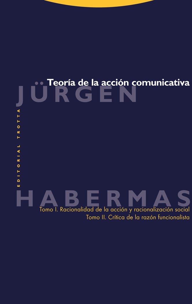TEORIA DE LA ACCION COMUNICATIVA 2ヲED, de Habermas | portada del libro