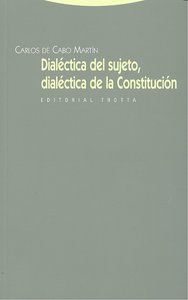 DIALECTICA DEL SUJETO DIALECTICA DE LA CONSTITUCION, de de Cabo Marín | portada del libro